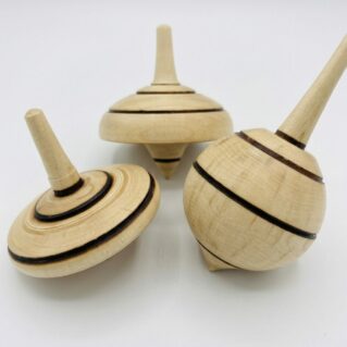 Lot de 3 toupies en bois de Buis