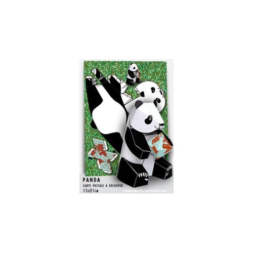 Carte postale à découper Panda